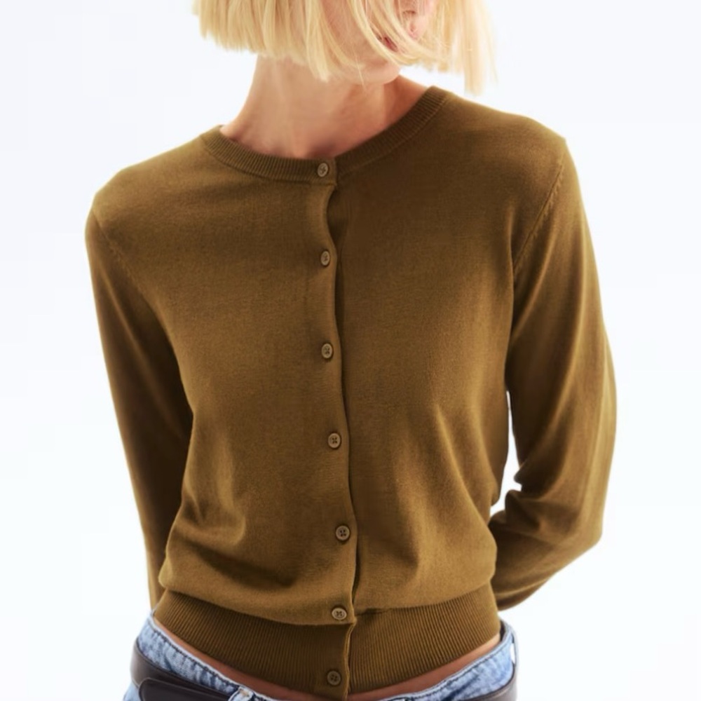 BNWT! - H&M Khaki Button-Up Cardigan
